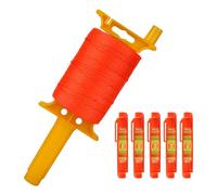 YXSJAS Line String with Handle Construction String with 5 Built in Levels Reloadable Line Reel 540 FT Braided Construction Nylon Str-ing Li-ne for DIY and Gardening Work, Orange