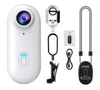 YXSPHM 4K Thumb Action Camera, Tiny Size, Mount Anywhere, Small Body Camera with Spring Clip, Portable Vlogging, Hands-Free POV Recording, Helmet Cam for Cycling, Motorcycle(64G-Card, White)