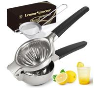 YXT&BEYOND 2-In-1 Large Lemon Squeezer Stainless Steel Manual, Premium Lemon Juicer Squeezer Hand with Strainer, Heavy Duty Fruit Lime Squeezer with Non-slip handle, Lemons/Oranges/Citrus Juicer Press