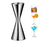 YXT&BEYOND Premium Japanese One-Piece Cocktail Jigger 30/60ml, Professional Spirit Measure, Drinks Measures for Spirits, Thick 304 Stainless Steel for Home & Pro Bars, Elegant Silver Finish