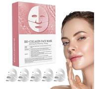 YXtecd 5Pcs Bio Collagen Face Mask Real Deep Hydration Set, Collagen Treatment for Pore Minimizing, Elasticity & Firming - Night Repair & Brightening Skin Tone Facial Mask