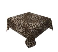 Yxuiyal Leopard Square Tablecloths 54x54 Inches Brown Cheetah Leopard Print Decorative Square Tablecloths Modern Washable Reusable Table Covers for Home Decor,Kitchen Dining Room,Party
