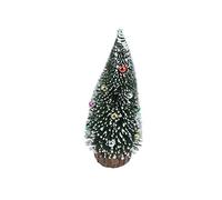 YXWYXWA 25cm Artificial Tabletop Pine Tree with Beads Tiny Sisal Trees with Snow Christmas Tabletop Ornaments Miniature Xmas Tree Ornaments Holiday Party Decoration Commemoration Day