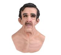 YXWYXWA 3D Realistic Old Man Women Latex Mask, Latex Headgear Cover Head Face Cover Novelty Costume Party Prop