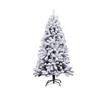 YXWYXWA 4FT Flocked Snow,Unlit Xmas Tree Hinged With Metal Stand, PVC Branch Tips For Indoor Outdoor Holiday Decoration Fashionable