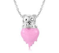 YXWYXWA 925 Sterling Silver Little Bear Doll's Melting Heart Romantic Pendant For Women Birthday Gift Fine Jewelry Necklace