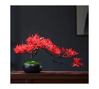 YXWYXWA Artificial Bonsai Tree Fake Bonsai Tree 9.8 Inches Small Artificial Bonsai Pine Tree Lifelike Trunk, Fake Plants Decoration, for Desktop Display，w/black Ceramic Pots Artificial Bonsai (Color