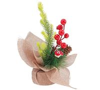 YXWYXWA Artificial Table Top Christmas Pine with Red Berries Pine Cone Branches for the Festive Christmas Decoration of the Home Table Commemoration Day