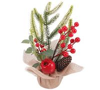 YXWYXWA Artificial Table Top Christmas Pine with Red Berries Pine Cone Branches for the Festive Christmas Decoration of the Home Table Commemoration Day