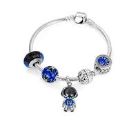 YXWYXWA Bracelet 100% 925 Sterling Silver Women's Bracelets Blue Series Star Moon Ladies Bangles Luxury Jewelry Gift