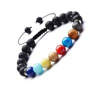 YXWYXWA Bracelet Beaded Bracelets,Braided Bracelets Black Lava Beads Cosmic Starry Exploration Stone Beads Bangles Adjustable Crystal Bracelet Fashion Crystal Jewelry for Men Women