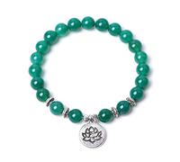 YXWYXWA Bracelet Beaded Bracelets,Natural Green Onyx Beads Beaded Bracelets,Silver Pendant Bangles,Elastic Crystal Bracelet Fashion Crystal Jewelry for Men Women