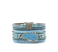 YXWYXWA Bracelet Fashion Bracelets Boho Rhinestone Heart Charm Braided Leather Bracelets for Women Fashion Natural Stone Wrap Bracelet Bangle Female Jewelry Bracelets