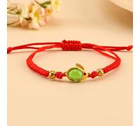 YXWYXWA Bracelet Feng Shui Bracelet Handmade Braid Rope Red String Inlaid Chalcedony Rabbit Lucky Charm Pendant Adjustable Bracelet Ward Off Evil Spirits Good Luck Money Prosperity,Red