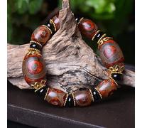 YXWYXWA Bracelet Feng Shui Bracelet,Tibetan Style Dzi Beads Bracelet,Natural Agate Beaded Bracelet,Amulet Bracelet,Attract Wealth Money and Good Luck,Couple Bangle,Jewelry Gifts,Birthday Present-A