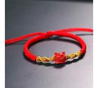 YXWYXWA Bracelet Feng Shui Wealth Bracelet for Women Cinnabar Wake Lion Red Rope Diamond Knot Braided Bracelet Adjustable for Good Fortune Courageous Lucky and Wealth,Style a