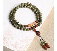 YXWYXWA Bracelet Feng Shui Wood Bracelet 8MM Natural Green Sandalwood Bodhi Seeds Multi-Layer Elastic Bracelet Lucky Charm Spiritual Amulet Wooden Rosary Meditation for Longevity Money Prosperity