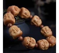 YXWYXWA Bracelet Feng Shui Wood Wealth Bracelet Laughing Buddha Charm Bracelet Reiki Crystal Bracelet Spiritual Chakra Bracelet Amulet Lucky Adjustable Ward Off Evil Bracelet Men Women