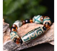 YXWYXWA Bracelet Fengshui Amulet Bracelet,Tibetan Style Dzi Beads Bracelet,Natural Agate,Buddhist Jewelry Gifts,Attract Wealth Money and Good Luck,Precious Stone Beaded Bangle Bracelet-1 with