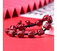 YXWYXWA Bracelet Lucky Charm Bracelet 2025 Year of The Ox Natural Cinnabar Lucky Ox Chinese Woven Bracelet Adjustable Amulet Attract Wealth and Good Luck,Ox