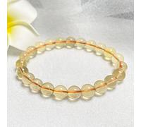 YXWYXWA Bracelet Natural Orange Yellow Crystal Bracelet Bead Chain Quartz Spiritual Sweet Love Amulet Charm Chakra Meditation Ornament Gemstones Bracelet Good Luck Gift for Women Gilrs Men,Dark,9.5mm