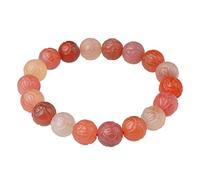 YXWYXWA Bracelet Natural Red Agate Carved Bracelet Candy Color Feng Shui Wealth Amulet Quartz Spiritual Sweet Charm Chakra Gemstones Good Luck Gift for Men Women Girls,10mm