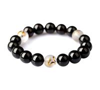 YXWYXWA Bracelet Obsidian Frosted White Crystal Bracelet Bead Chain Wealth Spiritual Amulet Charm Gemstones Adjustable Birthday Gift Men Women,10mm/Goat