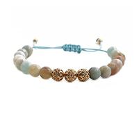 YXWYXWA Bracelet Stone Bead Bracelet for Women, Natural Stone Bead Bracelet Adjustable Amazonite Bracelet Weave Gold Bead Bracelet Birthday Gift for Couples Girlfriend Mom