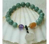 YXWYXWA Bracelet Wealth Bracelet Agate Gold Silk Jade Cinnabar Safe Buckle Burmese Jade Pumpkin Bracelet Talisman for Prosperity Money Good Luck,Agate