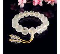 YXWYXWA Bracelet White Crystal Beads Bracelet,Feng Shui Amulet Bracelet,Couple Bracelet,Six Character Proverbs,Mantra Bracelet,Attract Wealth Money and Good Luck Bangle,Buddhist Jewelry Gifts-Bracelet