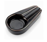YXWYXWA Cigar Ashtray Black Retro Ceramic 11.8 x 6.3 x 2.5 cm Cigar Ashtray of Felt Underside Single Classic Ceramic Ashtray Cigar Ashtray for Outdoor Indoor Home Office