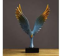 YXWYXWA Desktop Decoration Mirs Spread Their Wings Eagle Ornaments Creative Home Accessories Resin Sculpture Statue Artwork Statues Figurine Decor (Color : Blue)