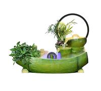 YXWYXWA Desktop Fountain Resin Tabletop Fountain Flowing Water Ornaments Office Living Room Feng Shui Wheel Lucky Humidifier Desktop Bonsai Decorations Desktop Fountain Waterfall
