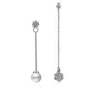 YXWYXWA Earrings Silver Jewelry With Pearl Zircon Gemstone Long Tassel Drop Earring For Women Wedding Engagement Accessories