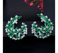 YXWYXWA Elegant Color Big Leaf Flower Yellow Topaz Crystal Drop Earrings For Women Jewelry