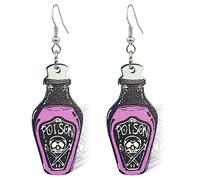 YXWYXWA Fun Witch's Poison Bottle Acrylic Earrings Personalized Drop Dangle Earrings For Women Girls, Acrylic, np