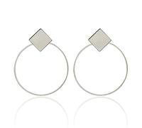 YXWYXWA jewelry for women Women Silver Earrings, Women Earrings Fashion Statement Earring Big Geometric Round Ear Drop For Female Hanging Dangle Alloy Jewelry Fc04 Pr49 Gifts For Girlfriend, Wife,