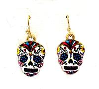 YXWYXWA KJHFD jewelry for women Women Silver Earrings, Enamel Retro Punk Rhinestone Skull Head Earrings Colorful Drop Dangle Earrings Women Party Jewelry women's jewelry