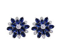 YXWYXWA Ladies Elegant Crystal Flowers Earrings Stone Flower Stud Earrings for Girls ears Gorgeous Fashion Trend for Women Girls Valentine Holiday Party present
