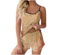 YXWYXWA Pajama Set for Women Bloody Spaghetti Strap Sleepwear Blood Splash Lightweight 2 Pieces Short Set