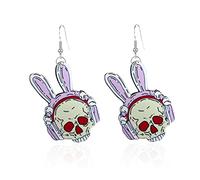 YXWYXWA Punk Gothic Cute Bat Witch Pumpkin Resin Acrylic Dangle Earrings Cartoon Print Thanksgiving Acrylic Earrings for Women Girls Jewelry Holiday, Acrylic, n/c