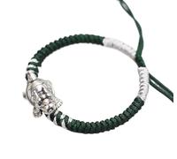 YXWYXWA s,Beaded s Feng Shui Wealth Dragon Turtle Tibetan 999 Silver Hunter Green Chinese Antique Style Auspicious Lucky Charm Bangle Prosperity for Money Good Luck Longevity