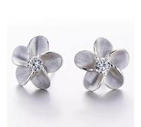 YXWYXWA silver needle small bright flower crystal earrings for women anti allergy jewelry
