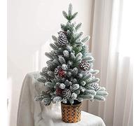 YXWYXWA Small Snowy With Pine Cone And Berries With Canvas Base Tabletop Artificial Pine For Home Office Decoration -C 90Cm/3Ft