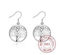 YXWYXWA Sterling Silver Earring Tassel Tree Of Life Long Dangle Earrings For Women Engagement Wedding Jewelry
