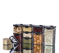 YXXHM- Multifunction Airtight Preservation Jar Home Kitchen & Pantry Organization Food Miscellaneous Grains And Dried Fruits Storage Container With Lids Good Helper In Life Black 1800