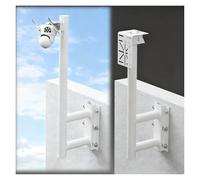 YXXSDP L-shaped Wall Surveillance Bracket, Outdoor Galvanised Steel Camera Stand 2/3.3/5 Ft, Universal Security Mounting Pole (White)(Dome,H 1.5m/5ft)