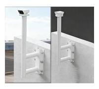 YXXSDP L-shaped Wall Surveillance Bracket, Outdoor Galvanised Steel Camera Stand 2/3.3/5 Ft, Universal Security Mounting Pole (White)(Gun,H 0.6m/2ft)