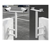 YXXSDP Security Camera Mounting Bracket, Weatherproof Steel Wall-mounted Surveillance Pole, L-shaped Single/Dual Camera Mount (Customisable)(Dual Gun,H 0.6m/2ft)