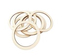 YXYFA 100pcs Wooden Rings For Crafts, ID*OD 5cm*6cm Unfinished Flat Wood Ring Circle For DIY Craft Home Decor Jewelry